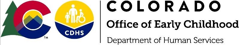 State of Colorado Office of Early Childhood, Department of Human Services