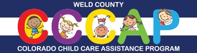 A logo for the Weld County Colorado Child Care Assistance Program (CCCAP).